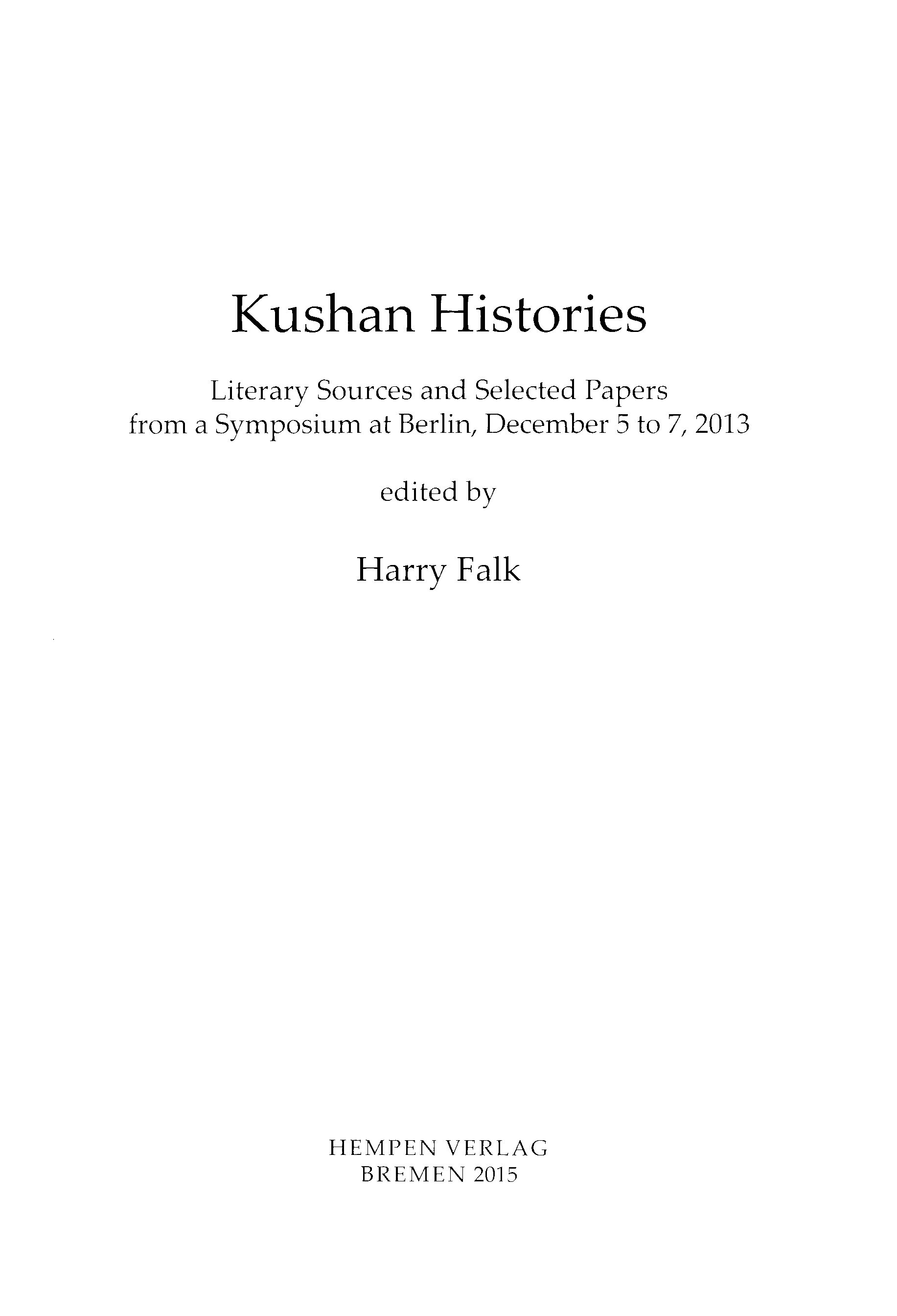 Cover: Kushan Histories
