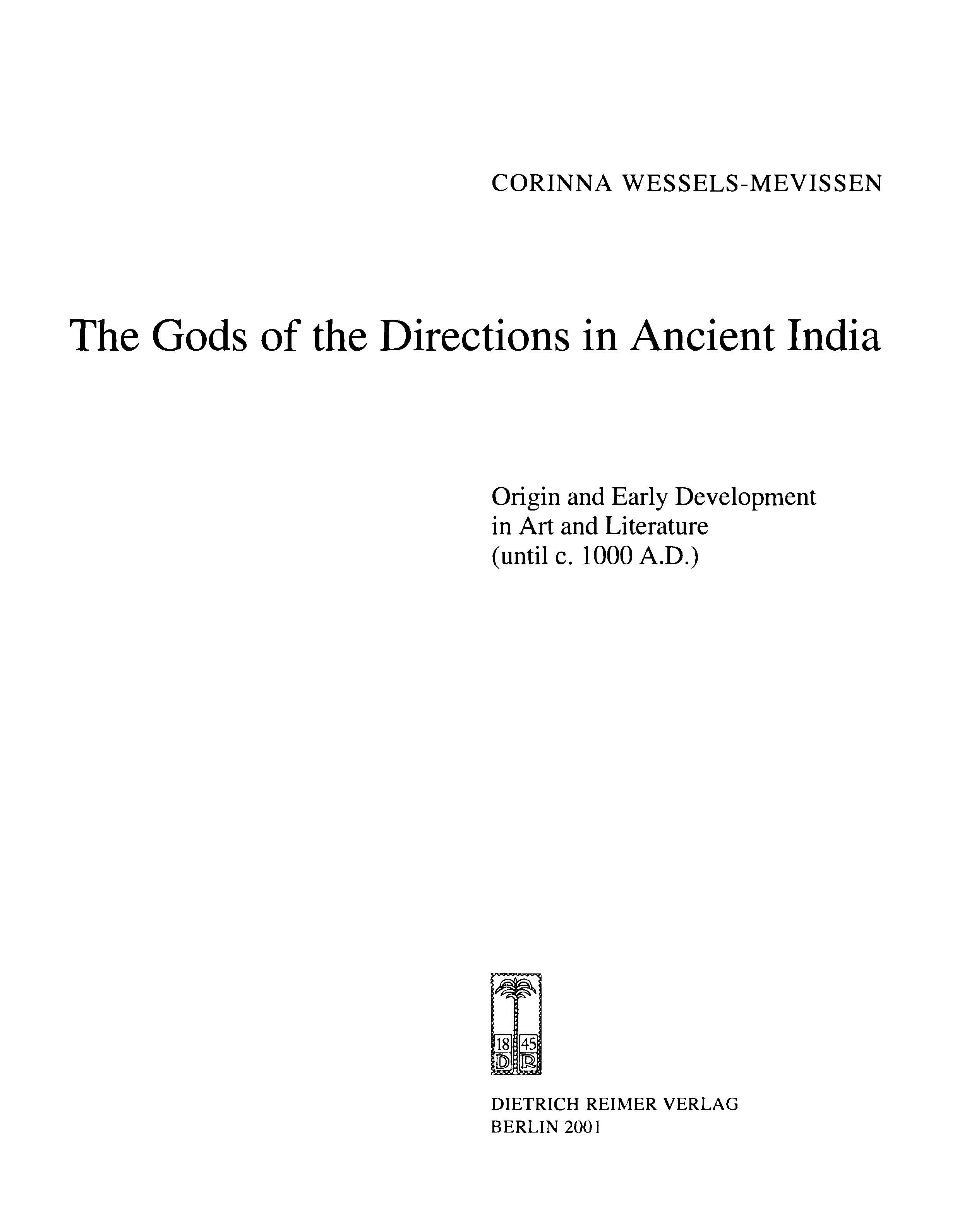 Cover: The Gods of the Directions in Ancient India